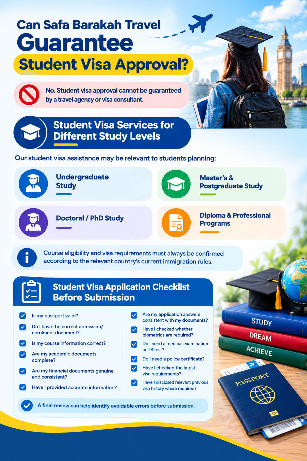 Can Safa Barakah Travel Guarantee Student Visa Approval?